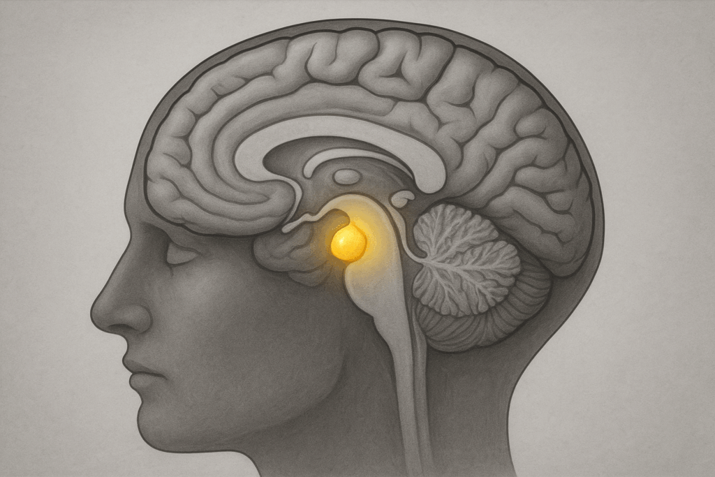 Location of the pineal gland.